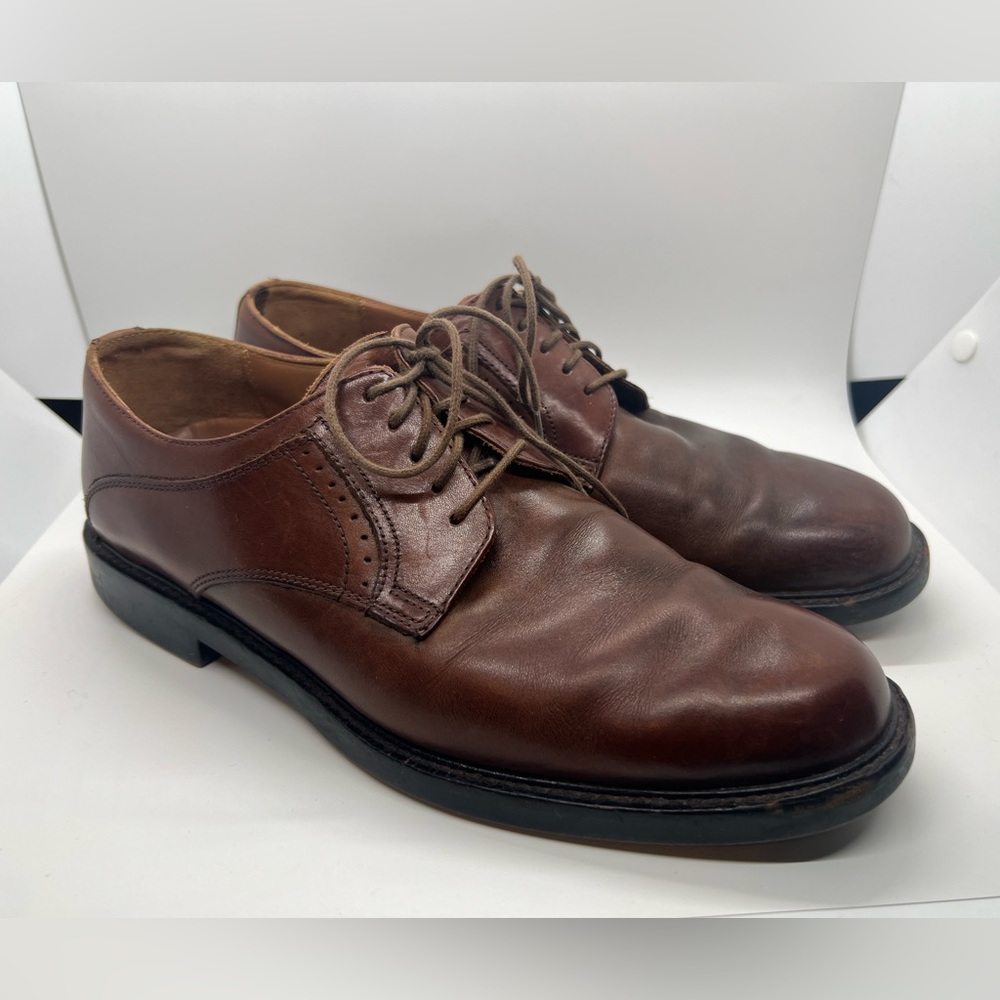 Johnston and Murphy Brown Leather Dress Shoes Oxfords Lace Up Sz 9.5 Wide - Picture 3 of 8